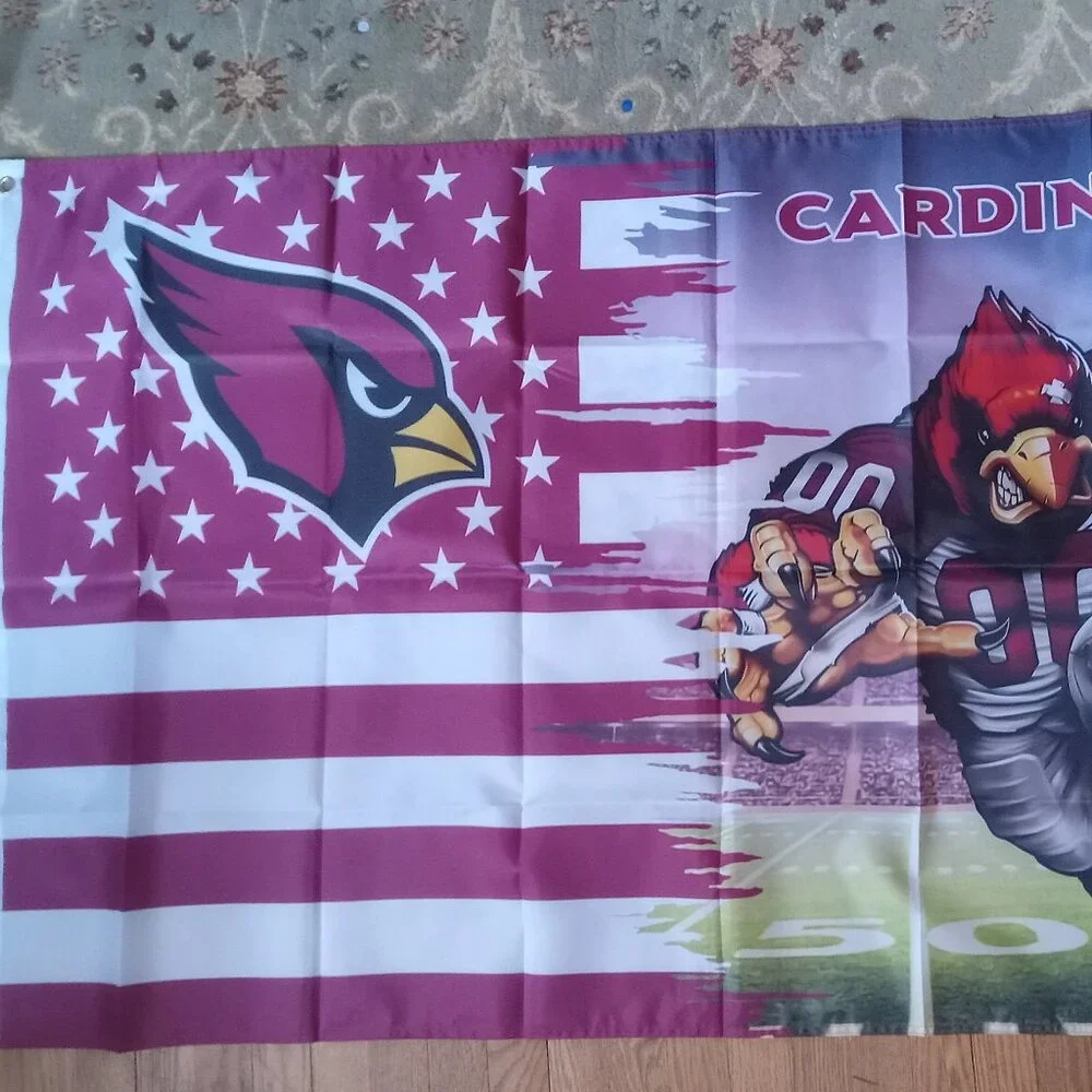 Arizona Cardinals NFL 3X5 Feet American Flag Banner Pole or Wall Decor